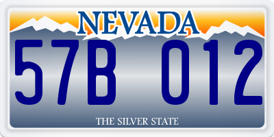 NV license plate 57B012