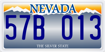 NV license plate 57B013