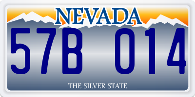 NV license plate 57B014