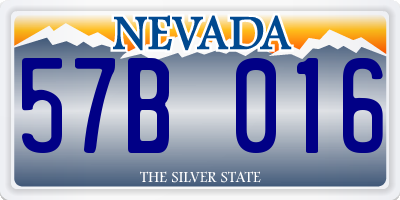 NV license plate 57B016