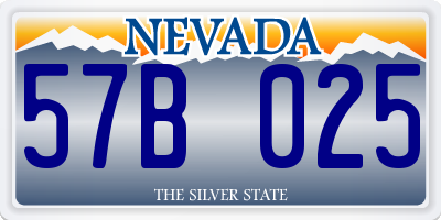 NV license plate 57B025