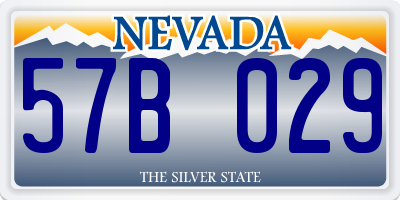 NV license plate 57B029