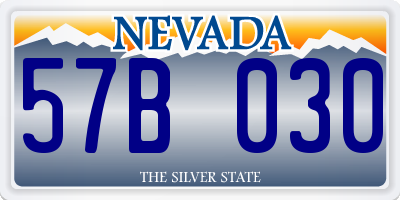 NV license plate 57B030