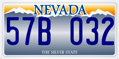 NV license plate 57B032
