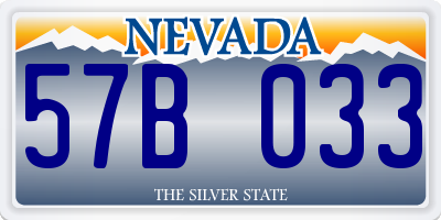 NV license plate 57B033