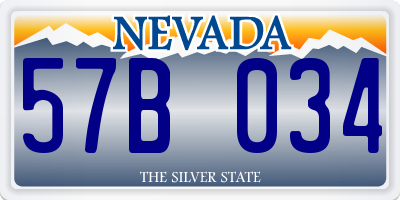 NV license plate 57B034