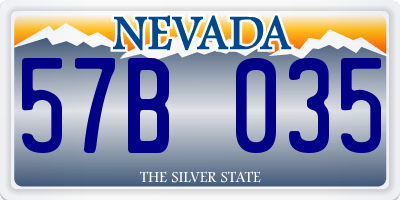 NV license plate 57B035