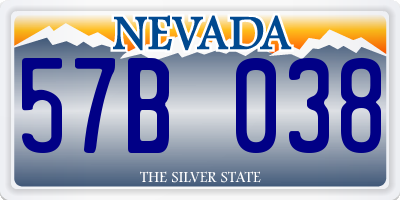 NV license plate 57B038