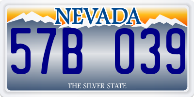 NV license plate 57B039