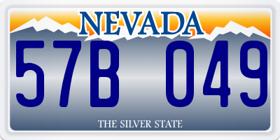 NV license plate 57B049