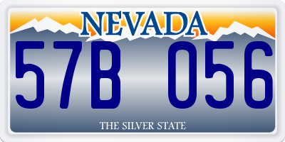 NV license plate 57B056