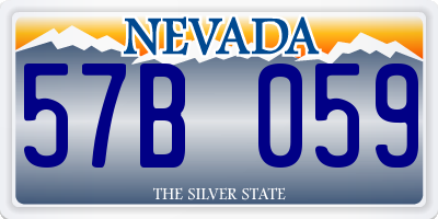 NV license plate 57B059