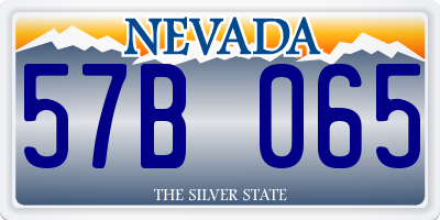 NV license plate 57B065