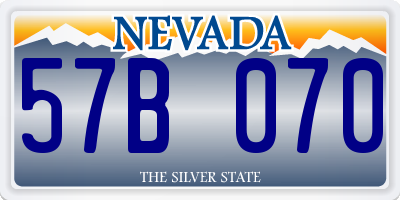 NV license plate 57B070