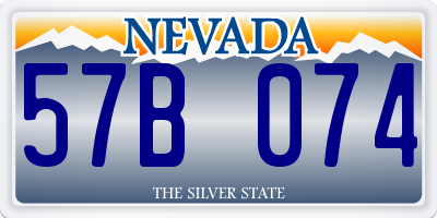 NV license plate 57B074