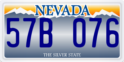 NV license plate 57B076
