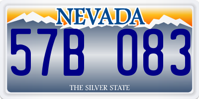 NV license plate 57B083