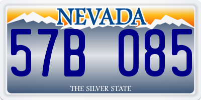 NV license plate 57B085