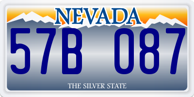 NV license plate 57B087