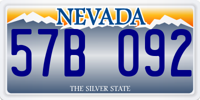 NV license plate 57B092