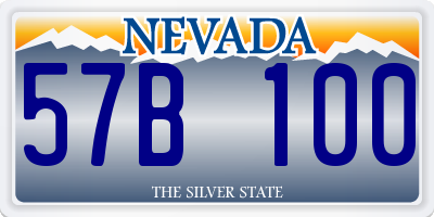 NV license plate 57B100