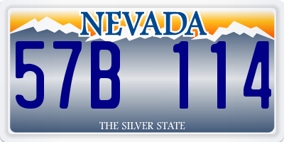 NV license plate 57B114