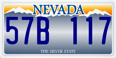 NV license plate 57B117