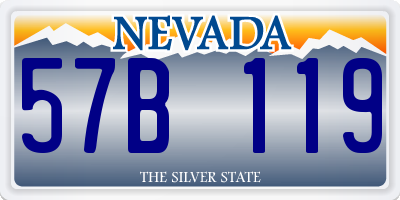 NV license plate 57B119
