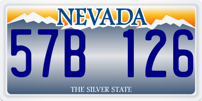 NV license plate 57B126