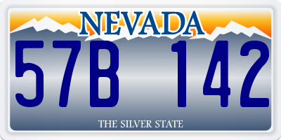 NV license plate 57B142