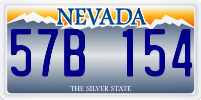 NV license plate 57B154