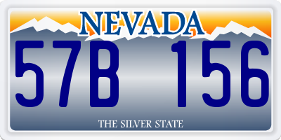 NV license plate 57B156