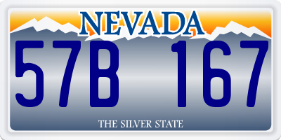 NV license plate 57B167
