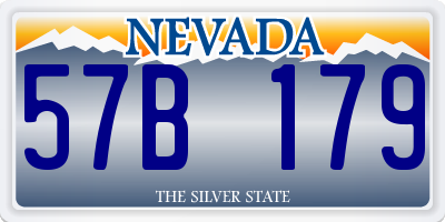 NV license plate 57B179