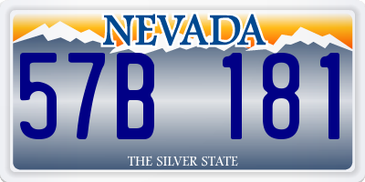 NV license plate 57B181