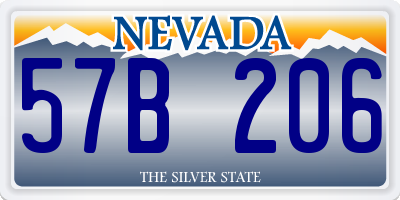 NV license plate 57B206