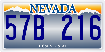 NV license plate 57B216