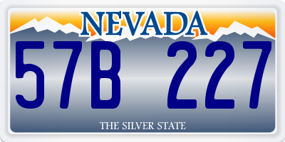 NV license plate 57B227