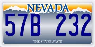 NV license plate 57B232