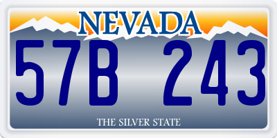 NV license plate 57B243