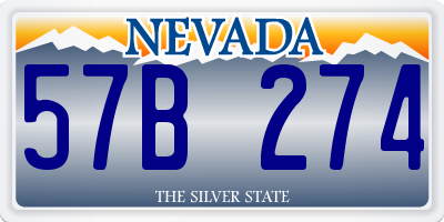 NV license plate 57B274