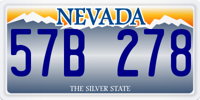 NV license plate 57B278