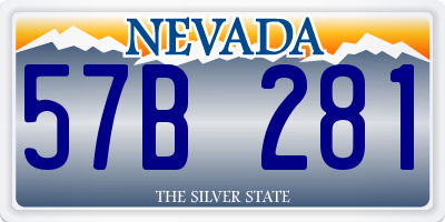 NV license plate 57B281