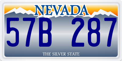 NV license plate 57B287
