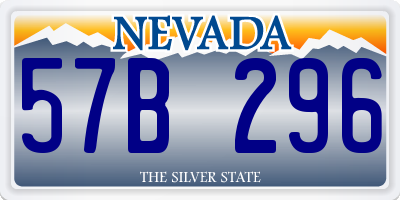 NV license plate 57B296