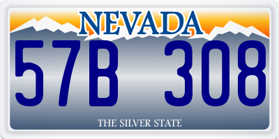 NV license plate 57B308