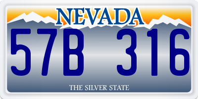 NV license plate 57B316