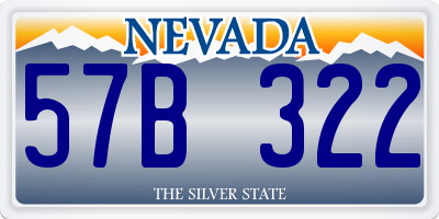 NV license plate 57B322