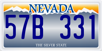 NV license plate 57B331