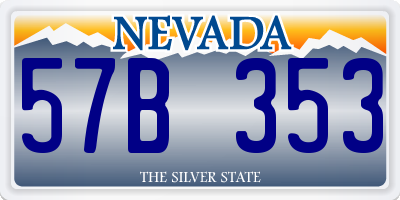 NV license plate 57B353